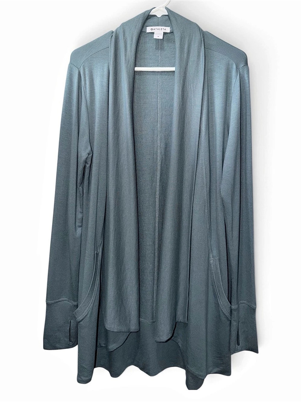 Athleta Pranayama Wrap Open-Front Cardigan Blue Medium